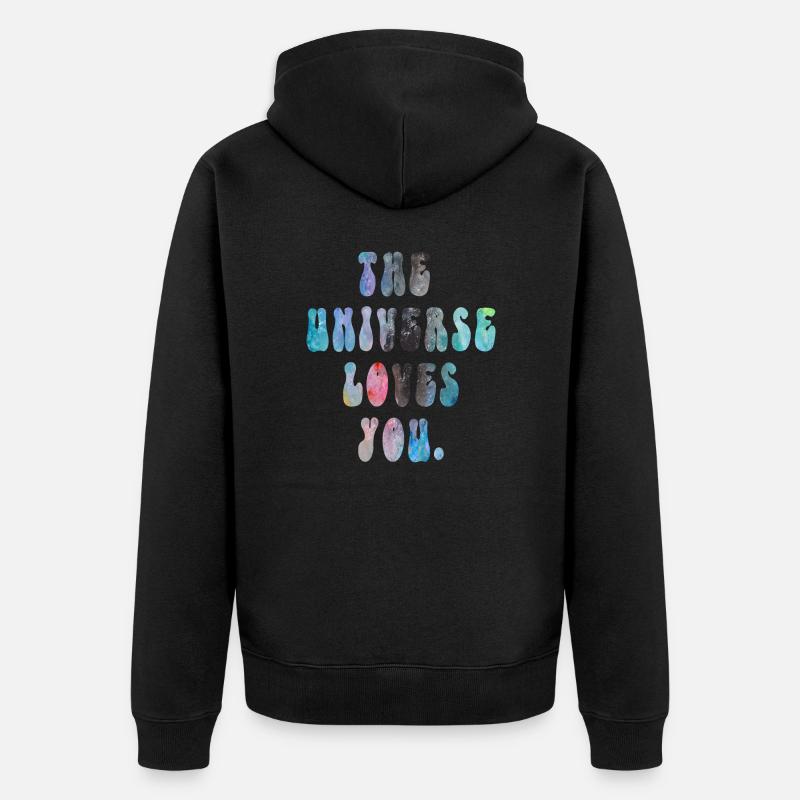 L’univers vous aime - Veste à capuche bio Premium Unisexe - noir