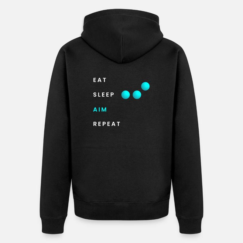 Manger Sommeil Objectif Répéter - Veste à capuche bio Premium Unisexe - noir