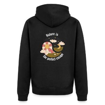 La nature est l’évasion parfaite Rétro Nature Designs - Veste à capuche bio Premium Unisexe - noir - Dos - Nico (187cm)