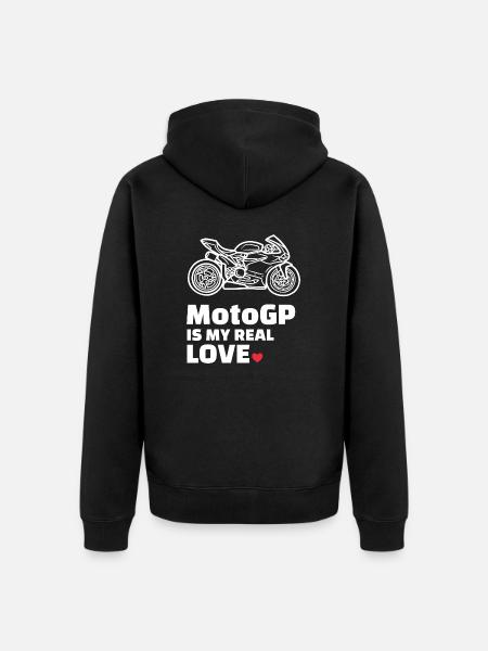 J’adore le MotoGP - Veste à capuche bio Premium Unisexe - noir