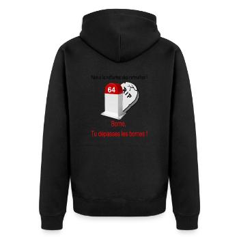 Non à la réforme des retraites - Veste à capuche bio Premium Unisexe - noir - Dos - Nico (187cm)
