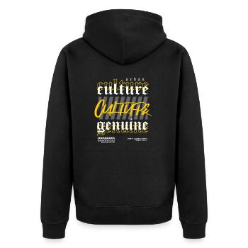 Culture Streetwear - Unisex Premium Bio Zip Hoodie - Schwarz - Hinten - Nico (187cm)
