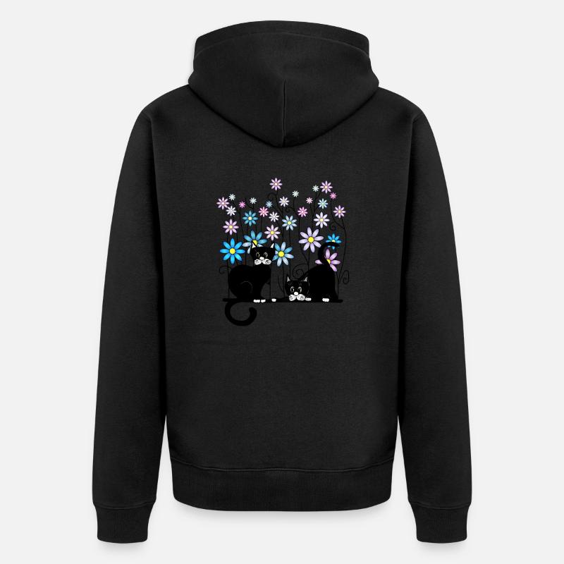 Chats - Veste à capuche bio Premium Unisexe - noir