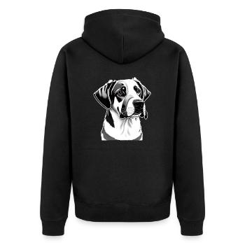 funny dog T-shirt dog stickers, cute animal - Unisex Premium Organic Zip Hoodie - black - Back - Nico (187cm)
