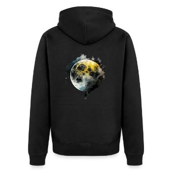Gradient harmonique lunaire - Veste à capuche bio Premium Unisexe - noir - Dos - Nico (187cm)