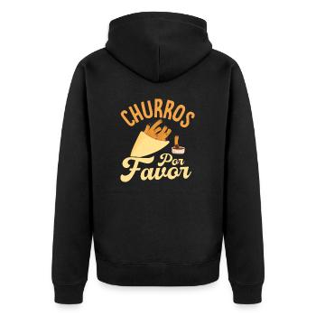 Curros Por Favor Latin Pastry Food Dessert - Unisex Premium Organic Zip Hoodie - black - Back - Nico (187cm)