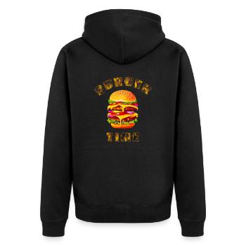 L’heure du burger - Veste à capuche bio Premium Unisexe - noir - Dos - Nico (187cm)