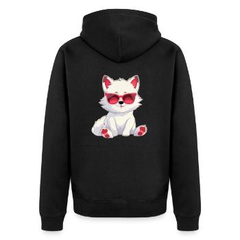 Koll le loup blanc - Veste à capuche bio Premium Unisexe - noir - Dos - Nico (187cm)