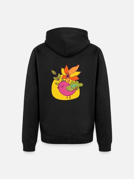 Vogel - Unisex Premium Bio Zip Hoodie - Schwarz