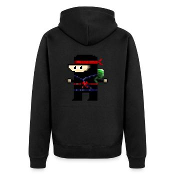Pixel ninja warrior - Unisex Premium Organic Zip Hoodie - black - Back - Nico (187cm)