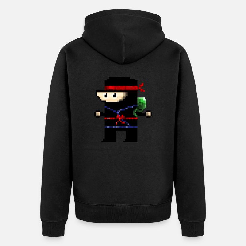 Pixel ninja guerrier - Veste à capuche bio Premium Unisexe - noir