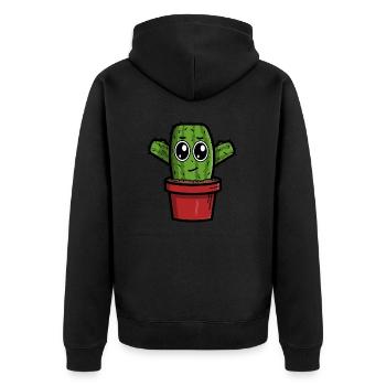 Baby Cactus - Unisex Premium Organic Zip Hoodie - black - Back - Nico (187cm)