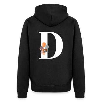 Lettre d ballon d’anniversaire - Veste à capuche bio Premium Unisexe - noir - Dos - Nico (187cm)