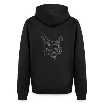 Stoned Rabbit Logo - Unisex Premium Bio Zip Hoodie - Schwarz - Hinten - Nico (187cm)