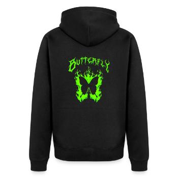 Butterfly insect butterfly nature summer colorful art - Unisex Premium Organic Zip Hoodie - black - Back - Nico (187cm)