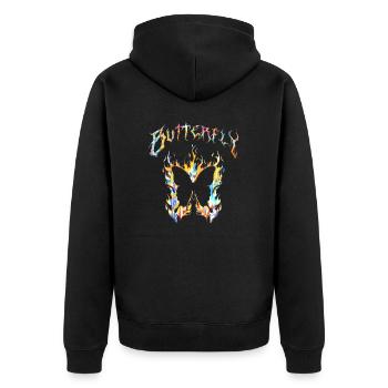 Butterfly insect butterfly nature summer colorful art - Unisex Premium Organic Zip Hoodie - black - Back - Nico (187cm)