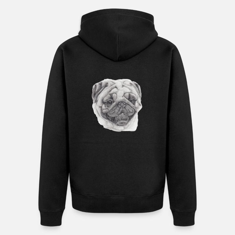 Mops Mops 2 - Unisex Premium Bio Zip Hoodie - Schwarz