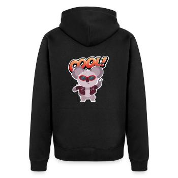Koala in cooler Pose - Unisex Premium Bio Zip Hoodie - Schwarz - Hinten - Nico (187cm)