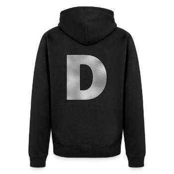 Lettre D Argent - Veste à capuche bio Premium Unisexe - noir - Dos - Nico (187cm)
