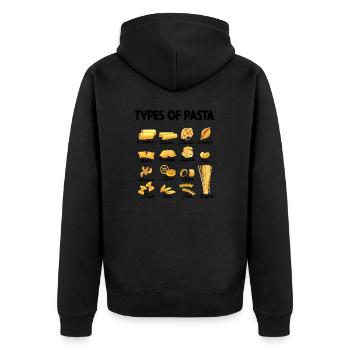 Types Of Pasta From A To Z, Pasta Breeds List 2024 - Unisex Premium Organic Zip Hoodie - black - Back - Nico (187cm)
