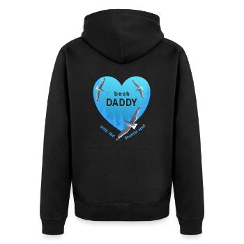 best daddy - Unisex Premium Bio Zip Hoodie - Schwarz - Hinten - Nico (187cm)
