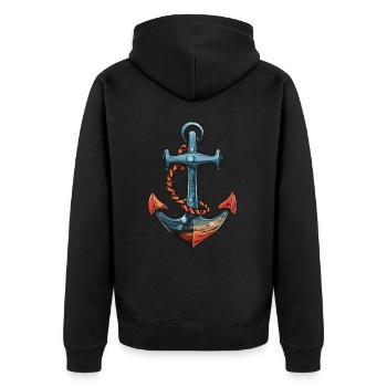 Port d’ancrage - Veste à capuche bio Premium Unisexe - noir - Dos - Nico (187cm)