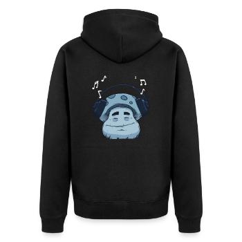 For the love of music - Unisex Premium Organic Zip Hoodie - black - Back - Nico (187cm)
