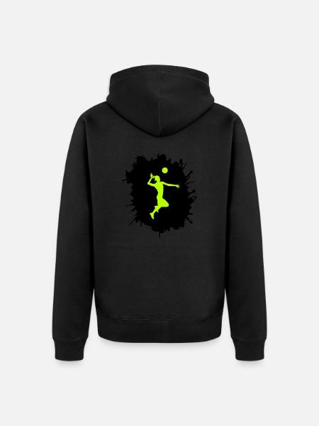 handball klecks - Unisex Premium Bio Zip Hoodie - Schwarz