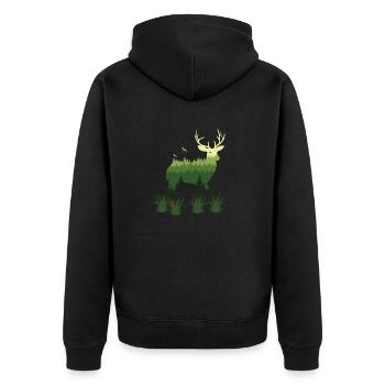 Cerf de la nature - Veste à capuche bio Premium Unisexe - noir - Dos - Nico (187cm)