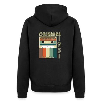 Anniversaire légendaire de 1931 - Veste à capuche bio Premium Unisexe - noir - Dos - Nico (187cm)