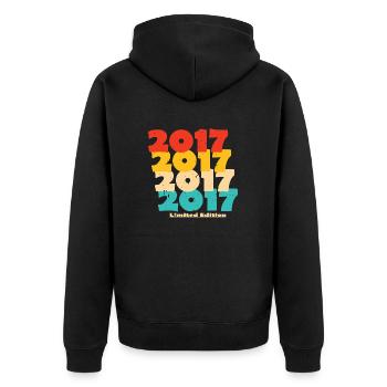 2017 : Edition Limitée - 7e anniversaire - Veste à capuche bio Premium Unisexe - noir - Dos - Nico (187cm)