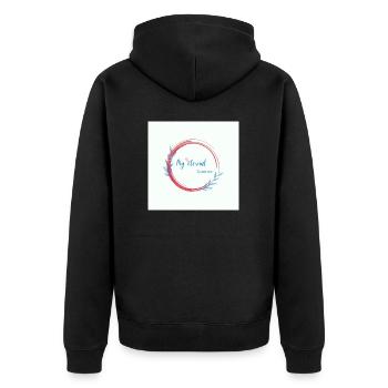 Rainbow butterfly created - Unisex Premium Organic Zip Hoodie - black - Back - Nico (187cm)