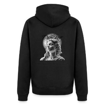 douceur - Veste à capuche bio Premium Unisexe - noir - Dos - Nico (187cm)