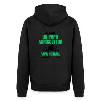 PAPA AGRICULTEUR - Veste à capuche bio Premium Unisexe - noir - Dos - Nico (187cm)