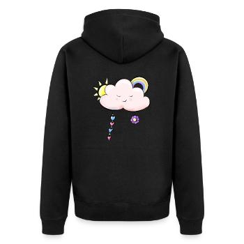 nuages roses - Veste à capuche bio Premium Unisexe - noir - Dos - Nico (187cm)