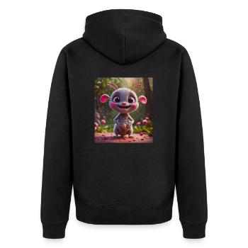Happy Halloween, süß, Monster, wilde Haare, gruselig, lustig - Unisex Premium Bio Zip Hoodie - Schwarz - Hinten - Nico (187cm)