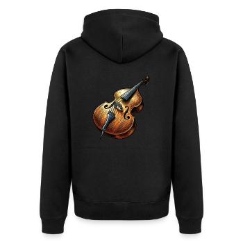 Contrebasse Instrument de musique - Veste à capuche bio Premium Unisexe - noir - Dos - Nico (187cm)