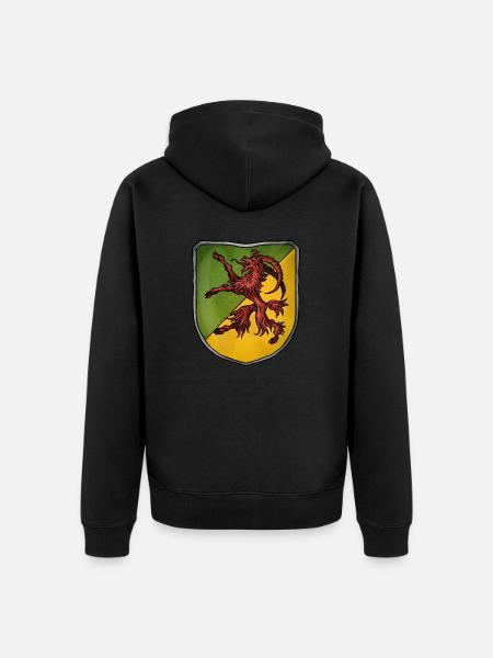 Wappen roter Ziegenbock - Unisex Premium Bio Zip Hoodie - Schwarz