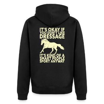 Funny Dressage Horse Riding - Unisex Premium Bio Zip Hoodie - Schwarz - Hinten - Nico (187cm)