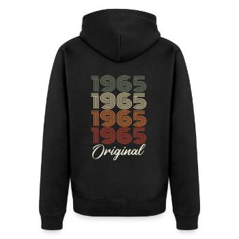 1965 Cadeau D'anniversaire Vintage Original 1965 - Veste à capuche bio Premium Unisexe - noir - Dos - Nico (187cm)