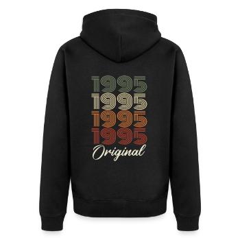 1995 Cadeau D'anniversaire Vintage Original 1995 - Veste à capuche bio Premium Unisexe - noir - Dos - Nico (187cm)