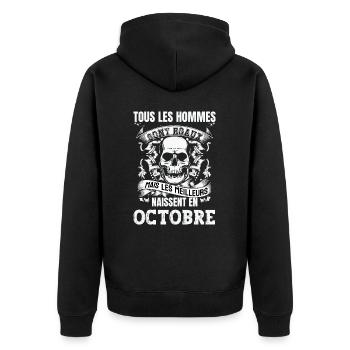les meilleurs naissent en octobre - Veste à capuche bio Premium Unisexe - noir - Dos - Nico (187cm)