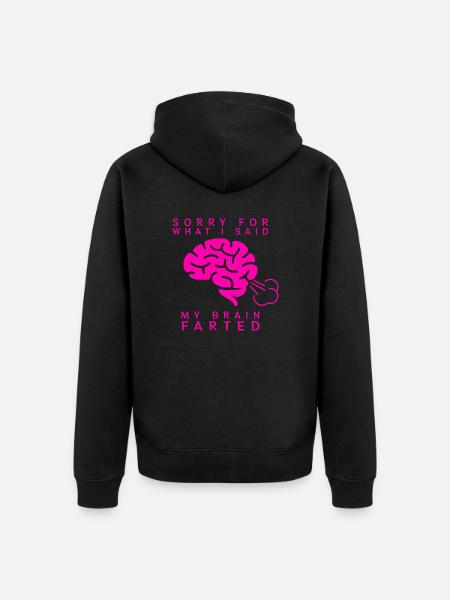 Brain Fart - Unisex Premium Organic Zip Hoodie - black