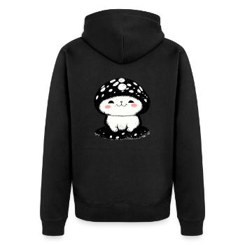 Chat champignon - Veste à capuche bio Premium Unisexe - noir - Dos - Nico (187cm)