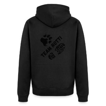 Rottweiler - Team Rotti - Unisex Premium Bio Zip Hoodie - Schwarz - Hinten - Nico (187cm)