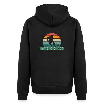 Rosenheim, my city! - Unisex Premium Organic Zip Hoodie - black - Back - Nico (187cm)