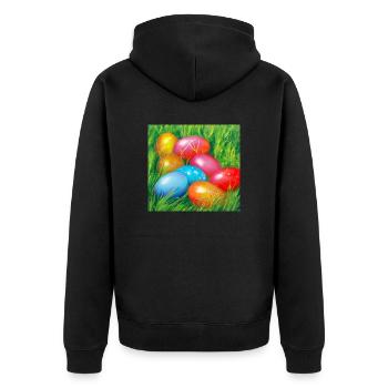 Oeufs de Pâques colorés - Veste à capuche bio Premium Unisexe - noir - Dos - Nico (187cm)