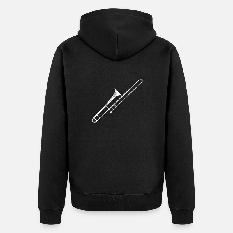 Posaune Artwork - Unisex Premium Bio Zip Hoodie - Schwarz