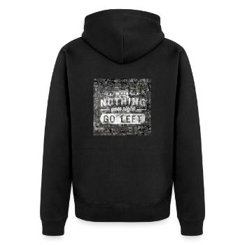 Collection ArtPoeTry - Unisex Premium Bio Zip Hoodie - Schwarz - Hinten - Nico (187cm)