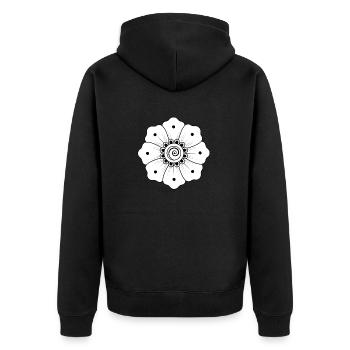 Symbol Geschenk Ornament Ethnic Spirit Art Orient - Unisex Premium Bio Zip Hoodie - Schwarz - Hinten - Nico (187cm)